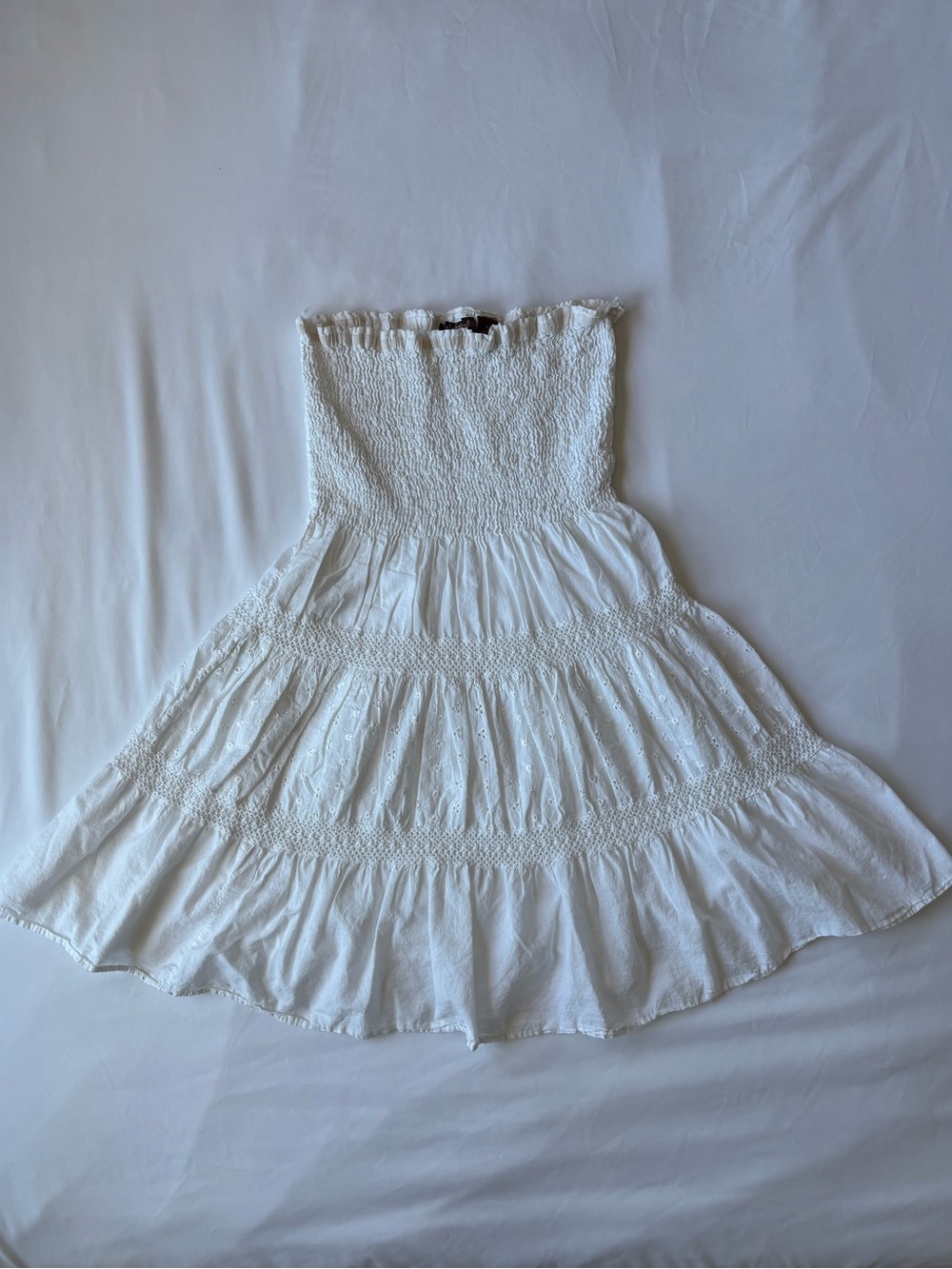 White Flowy Ruffled Dress